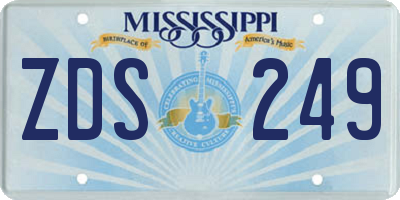 MS license plate ZDS249