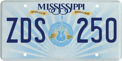 MS license plate ZDS250