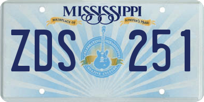 MS license plate ZDS251