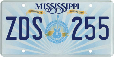 MS license plate ZDS255