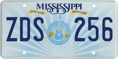 MS license plate ZDS256