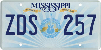 MS license plate ZDS257