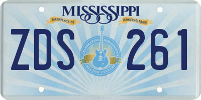 MS license plate ZDS261