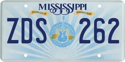 MS license plate ZDS262
