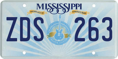 MS license plate ZDS263