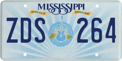MS license plate ZDS264