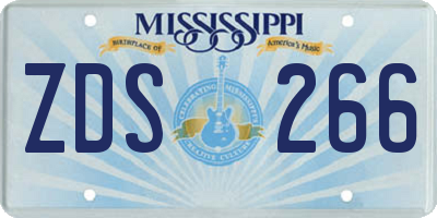 MS license plate ZDS266