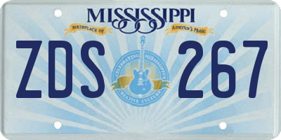 MS license plate ZDS267