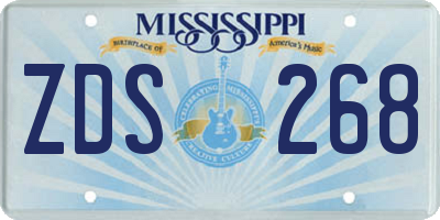 MS license plate ZDS268