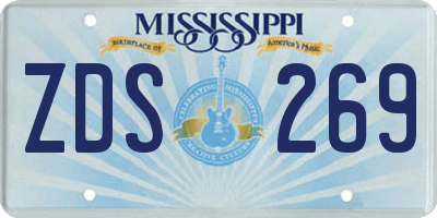 MS license plate ZDS269