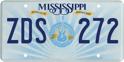MS license plate ZDS272