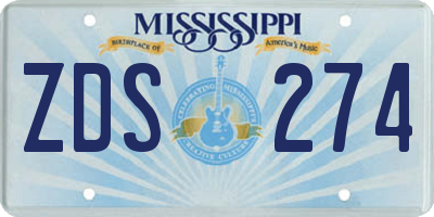 MS license plate ZDS274