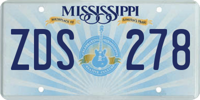 MS license plate ZDS278