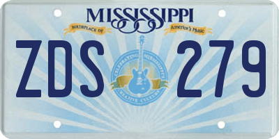 MS license plate ZDS279