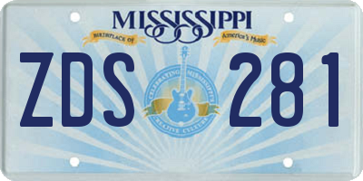 MS license plate ZDS281