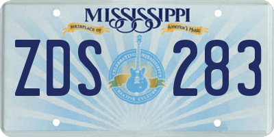 MS license plate ZDS283