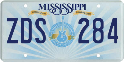 MS license plate ZDS284