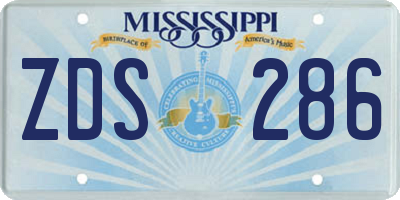 MS license plate ZDS286