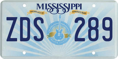 MS license plate ZDS289