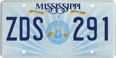 MS license plate ZDS291