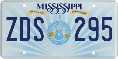 MS license plate ZDS295