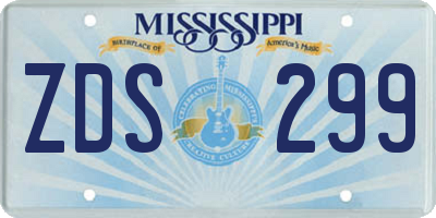 MS license plate ZDS299
