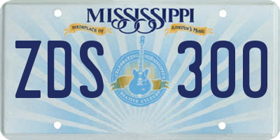 MS license plate ZDS300
