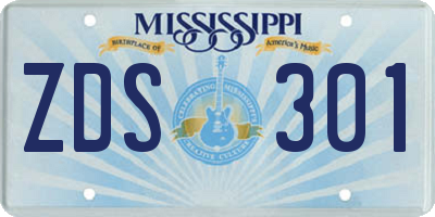 MS license plate ZDS301