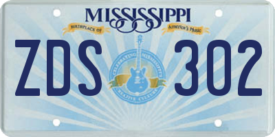 MS license plate ZDS302