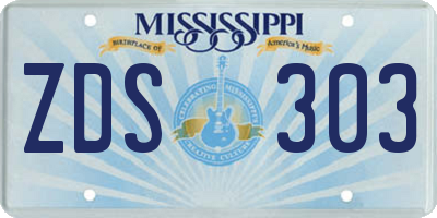 MS license plate ZDS303