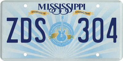 MS license plate ZDS304