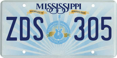 MS license plate ZDS305