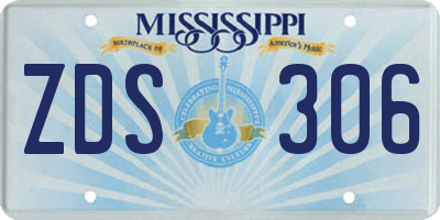 MS license plate ZDS306