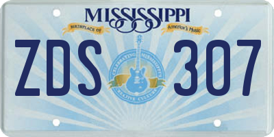 MS license plate ZDS307