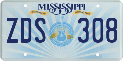 MS license plate ZDS308