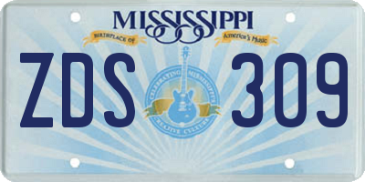 MS license plate ZDS309