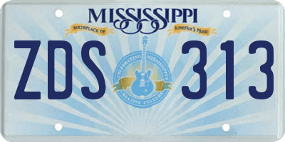 MS license plate ZDS313