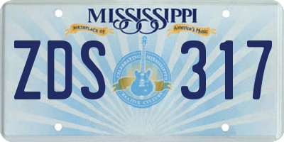 MS license plate ZDS317