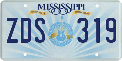 MS license plate ZDS319
