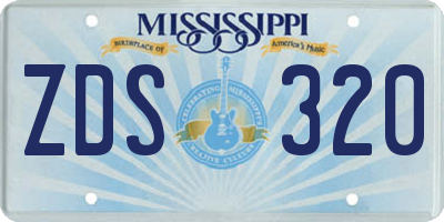 MS license plate ZDS320