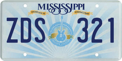MS license plate ZDS321