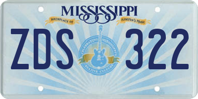 MS license plate ZDS322