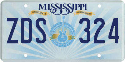 MS license plate ZDS324