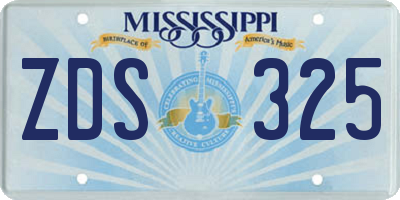 MS license plate ZDS325