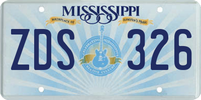 MS license plate ZDS326