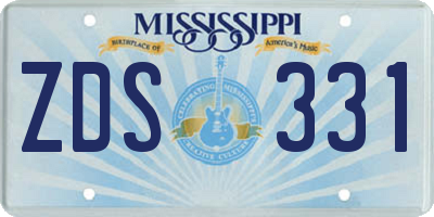 MS license plate ZDS331