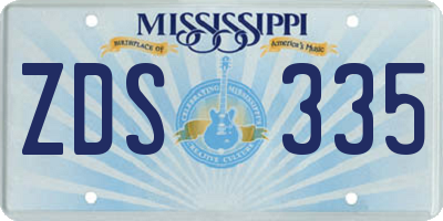 MS license plate ZDS335