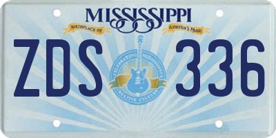 MS license plate ZDS336