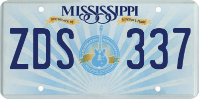 MS license plate ZDS337
