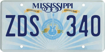 MS license plate ZDS340